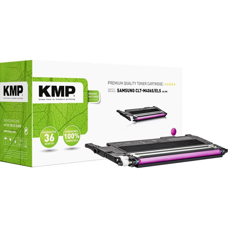 Foto van Kmp toner vervangt samsung clt-m406s compatibel magenta 1000 bladzijden sa-t55