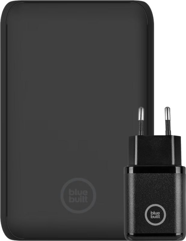 Foto van Bluebuilt powerbank met snelladen 10.000 mah + oplader 30w