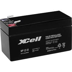 Foto van Xcell xp1.212 loodaccu 12 v 1.2 ah loodvlies (agm) (b x h x d) 97 x 52 x 44 mm kabelschoen 4.8 mm onderhoudsvrij, vds-certificering