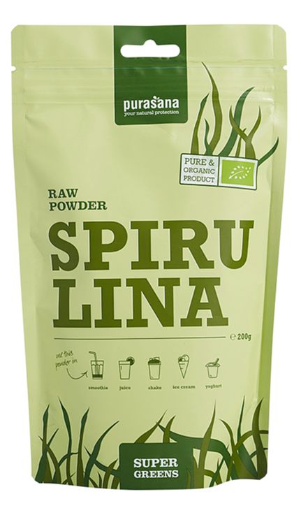 Foto van Purasana raw powder spirulina