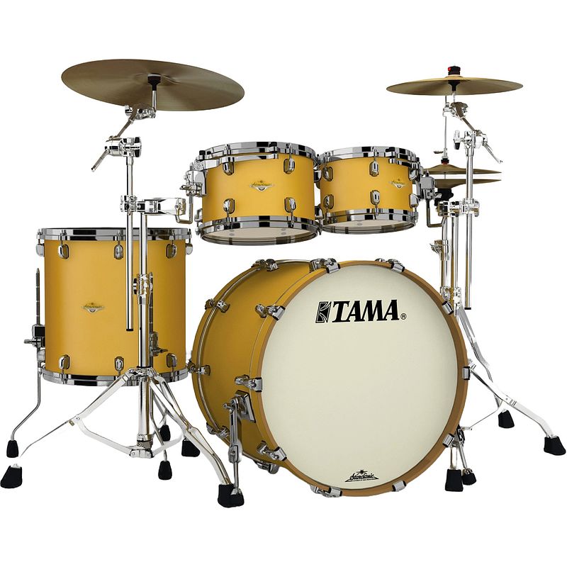 Foto van Tama ma42tzbns-sam starclassic maple satin aztec gold metallic 4d. shellset zwart vernikkelde hardware