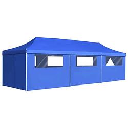 Foto van Vidaxl vouwtent pop-up met 8 zijwanden 3x9 m blauw