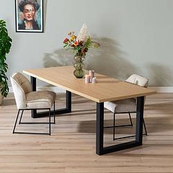 Foto van Bronx71 eettafel alec melamine eiken 220 x 90 cm.