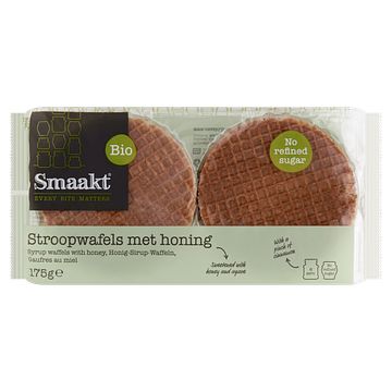 Foto van Smaakt bio stroopwafels met honing 175g bij jumbo