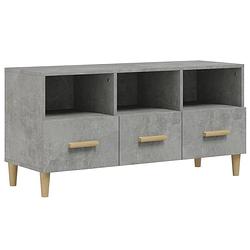 Foto van The living store tv-meubel 102x36x50 cm bewerkt hout betongrijs - kast