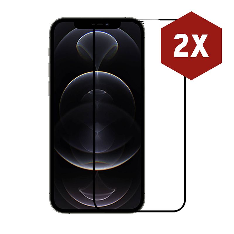 Foto van 2-pack kratoshield iphone 12 pro screenprotector - gehard glas - full cover