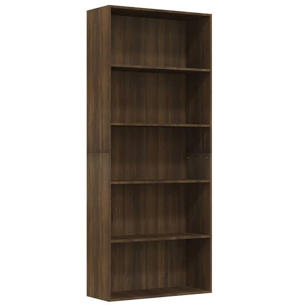 Foto van Vidaxl boekenkast 80x30x189 cm bewerkt hout bruineikenkleurig