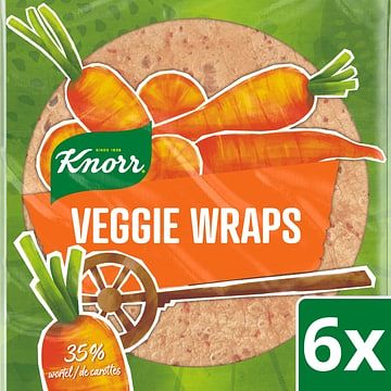 Foto van 1+1 gratis | knorr veggie wraps wortel 6 stuks aanbieding bij jumbo