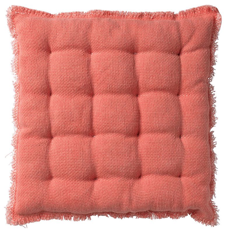 Foto van Dutch decor burto - stoelkussen van katoen coral 40x40 cm - roze - roze