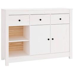 Foto van Vidaxl dressoir 100x35x74 cm massief grenenhout wit