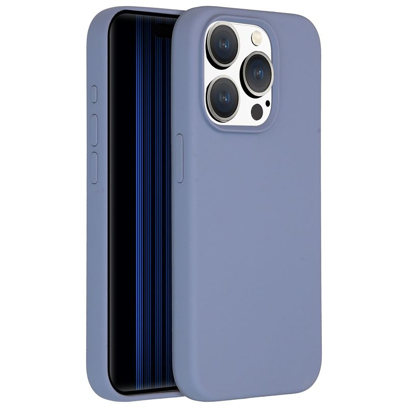 Foto van Accezz liquid silicone backcover iphone 15 pro telefoonhoesje grijs