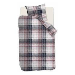 Foto van Beddinghouse filip flanel dekbedovertrek - 1-persoons (140x200/220 cm + 1 sloop) - flanel - rood