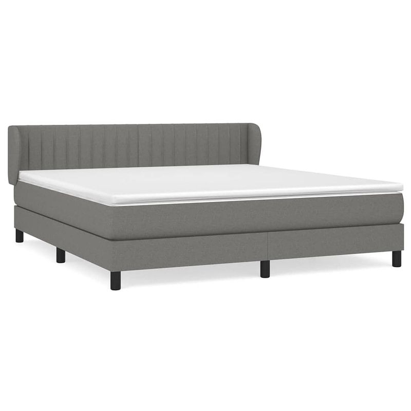 Foto van The living store boxspringbed - stof - 203 x 183 x 78/88 cm - pocketvering matras - middelharde ondersteuning -