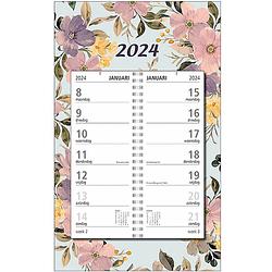 Foto van Mgpcards - omlegweekkalender 2024 - week begint op maandag - bloemen - pastel roze