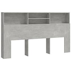 Foto van The living store wandhoofdbordkast - betongrijs - 180 x 19 x 103.5 cm - bewerkt hout