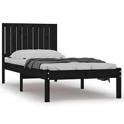 Foto van Vidaxl bedframe massief grenenhout zwart 90x200 cm