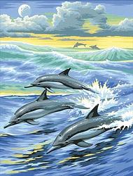 Foto van Schilderen op nummer dolfijn
