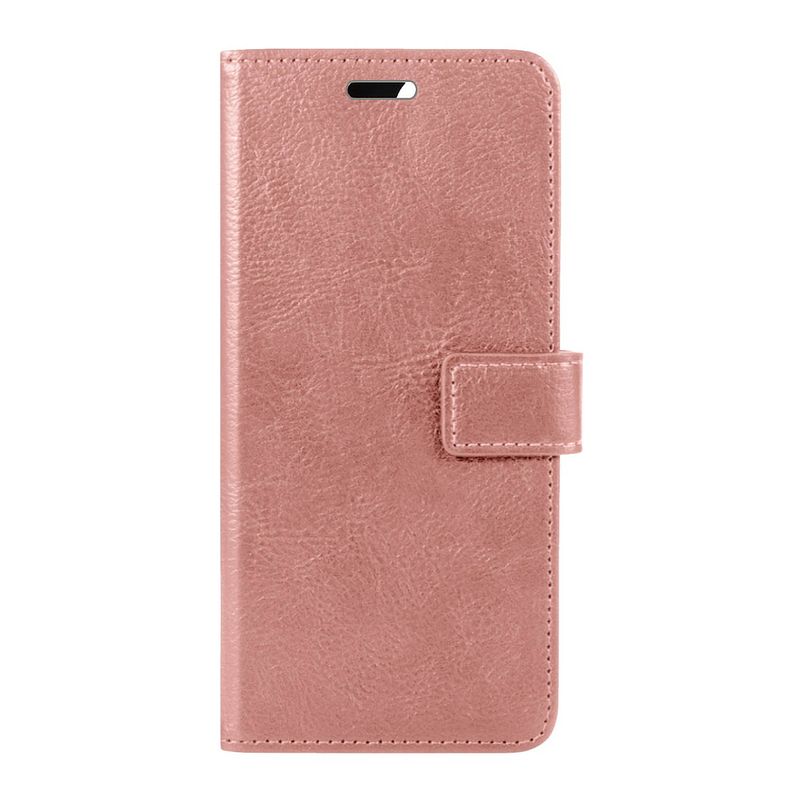 Foto van Basey iphone 15 hoesje bookcase hoes flip case book cover - iphone 15 hoes book case hoesje - rose goud