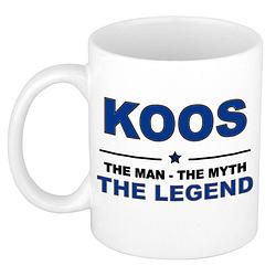 Foto van Koos the man, the myth the legend cadeau koffie mok / thee beker 300 ml - naam mokken