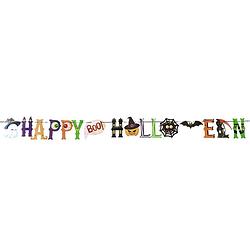 Foto van Horror/halloween letterslinger - happy halloween - papier - 250 cm - feestartikelen/versiering - feestslingers