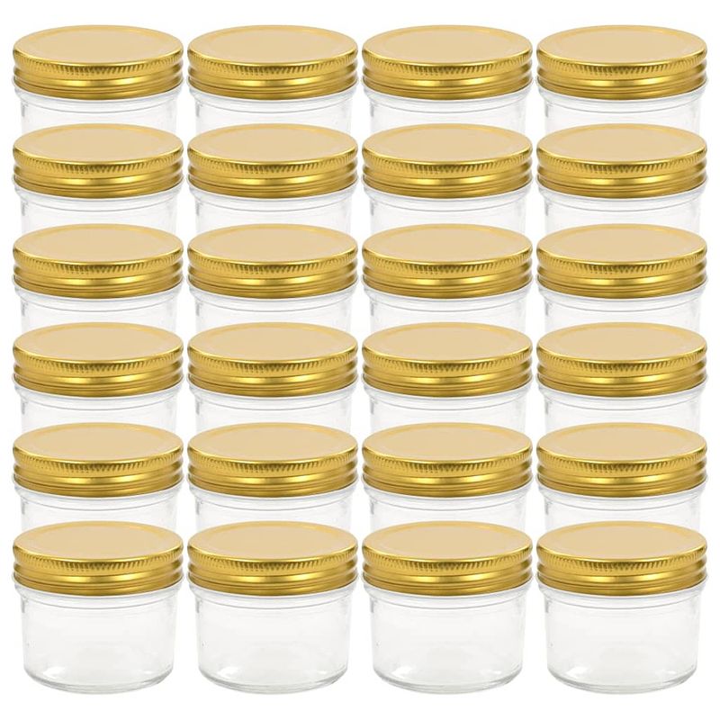 Foto van Vidaxl jampotten met goudkleurige deksels 24 st 110 ml glas