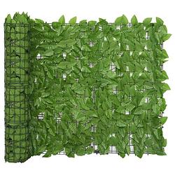 Foto van Vidaxl balkonscherm met groene bladeren 300x100 cm