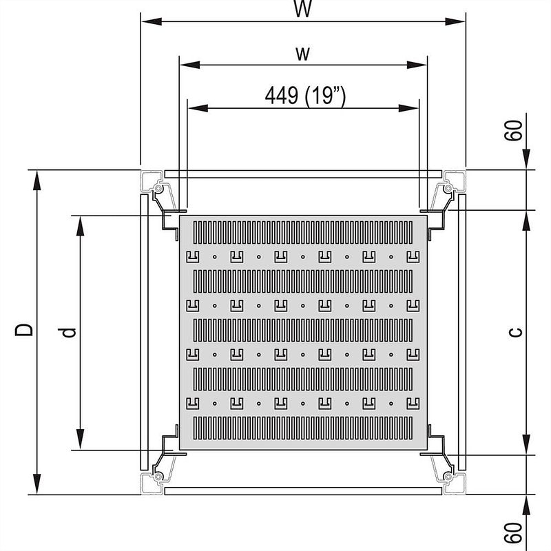 Foto van Schroff 22117844 schap (b x d) 600 mm x 780 mm 1 stuk(s)