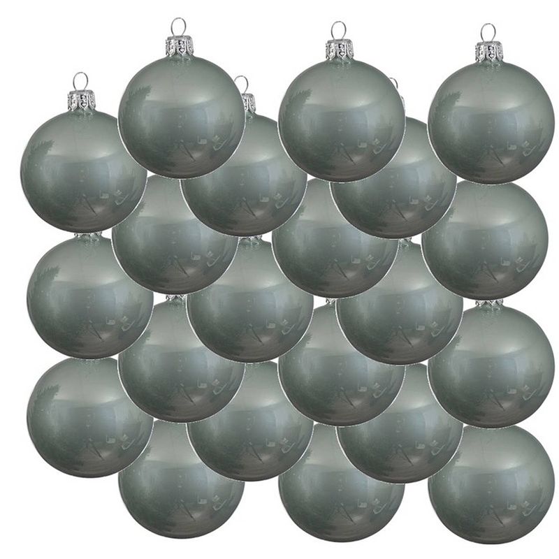 Foto van 18x glazen kerstballen glans mintgroen 6 cm kerstboom versiering/decoratie - kerstbal