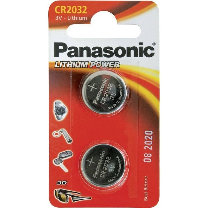 Foto van 1x2 panasonic cr 2032 lithium power- 2 stuks