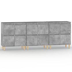 Foto van Vidaxl dressoirs 3 st 60x35x70 cm bewerkt hout betongrijs