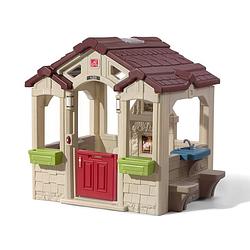 Foto van Step2 charming cottage speelhuis voor kinderen speelhuisje van plastic / kunststof voor tuin / buiten