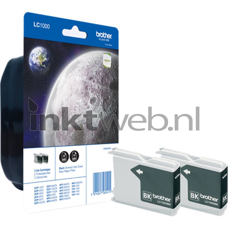 Foto van Brother lc-1000bk 2-pack zwart cartridge