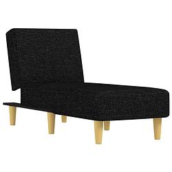 Foto van The living store verstelbare chaise longue - zwart - stof - 55x140x70 cm - multifunctioneel