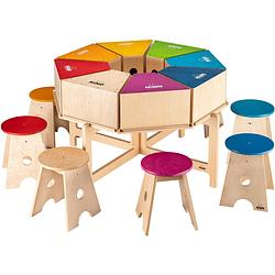 Foto van Nino percussion ninoset954-2 deluxe classroom cajon group rhythm set percussieset