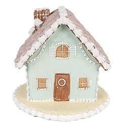 Foto van Clayre & eef decoratie beeld huis 12 cm blauw polyresin blauw