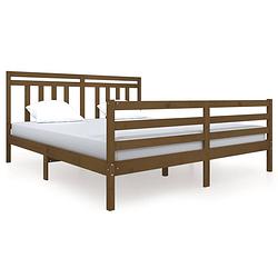 Foto van Vidaxl bedframe massief hout honingbruin 180x200 cm 6ft super king