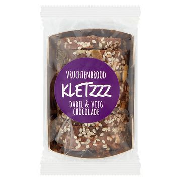 Foto van Kletzzz vruchtenbrood dadel & vijg chocolade 100g bij jumbo