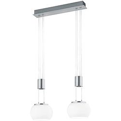 Foto van Led hanglamp - hangverlichting - trion maliba - 16w - 2-lichts - warm wit 3000k - dimbaar - rechthoek - mat nikkel -