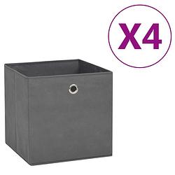 Foto van Vidaxl opbergboxen 4 st 28x28x28 cm nonwoven stof grijs