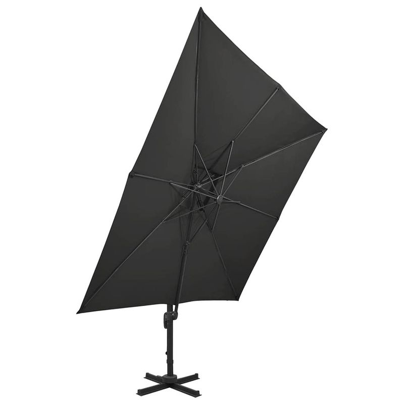 Foto van The living store tuinparasol zwart - 300 x 300 x 258 cm - pa-coating - aluminium - inclusief 8 baleinen