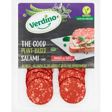 Foto van Verdino the good plantbased salamilike 80g bij jumbo