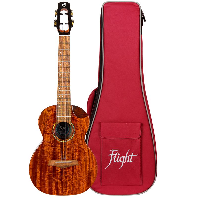 Foto van Flight royal series mustang eq-a tenor elektrisch-akoestische tenor ukelele met gigbag