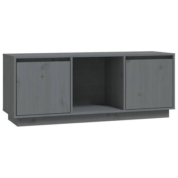 Foto van Vidaxl tv-meubel 110,5x35x44 cm massief grenenhout grijs