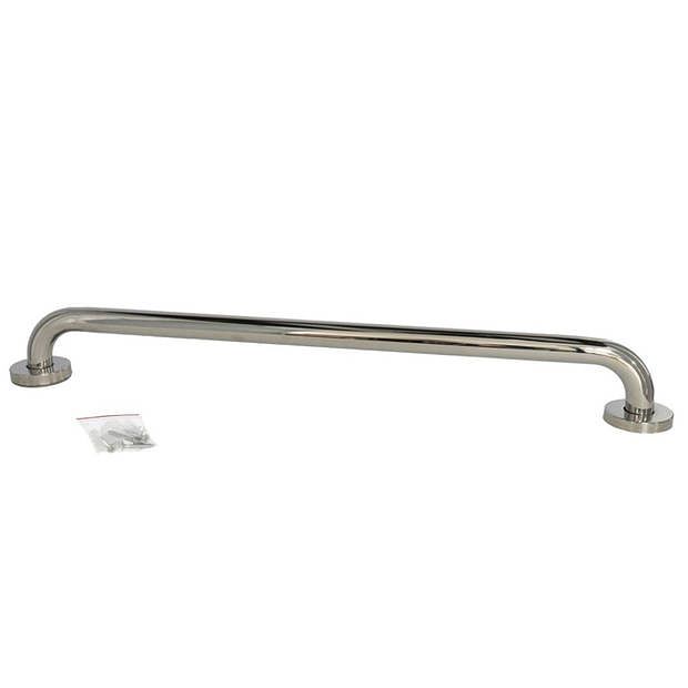 Foto van Badkamer/douche wand handgreep rvs metaal zilver 60 cm - badkameraccessoireset