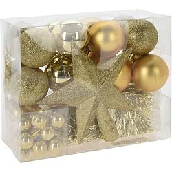 Foto van Christmas decorations kerstballen set 54-dlg - goud - voor kleine boom - kerstbal