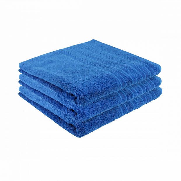 Foto van Pure4u luxe hotel handdoek - jeans blauw - 3 stuks - 70x140cm - 550