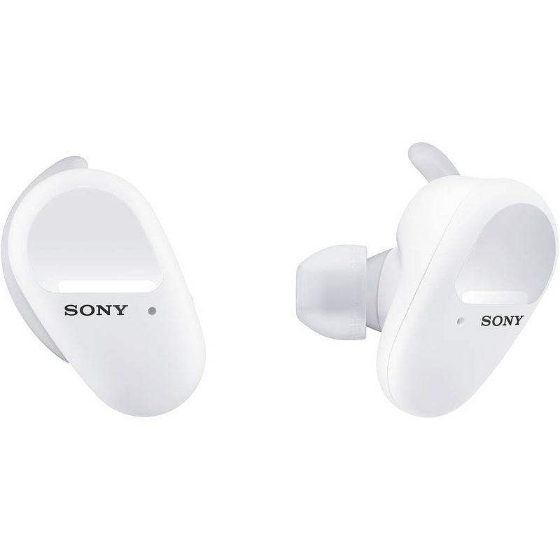 Foto van Sony wf-sp800n in ear oordopjes bluetooth sport wit noise cancelling waterbestendig, indicator voor batterijstatus