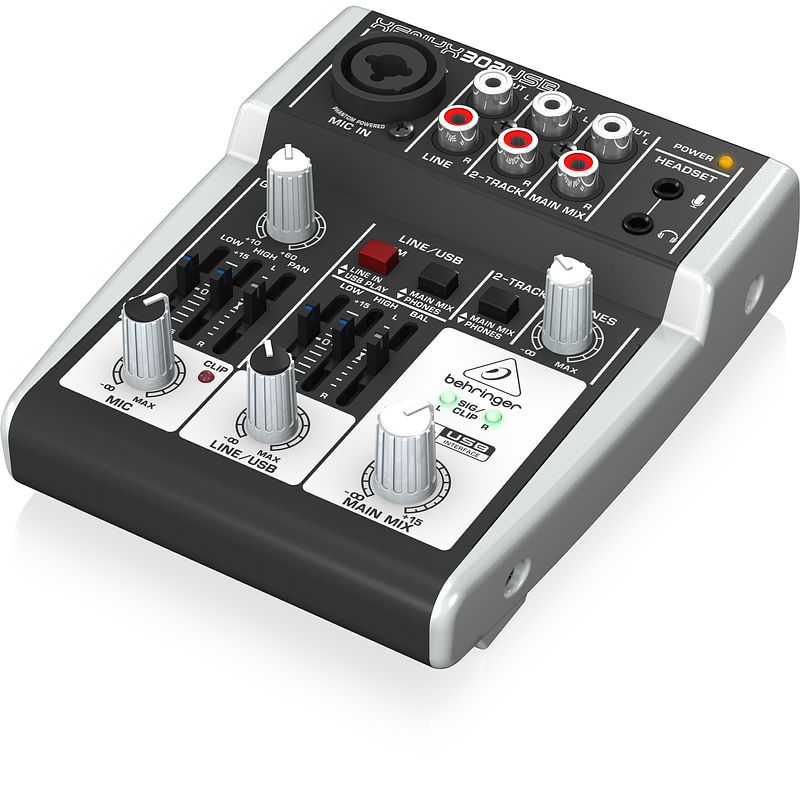 Foto van Behringer xenyx 302usb pa en studio mixer