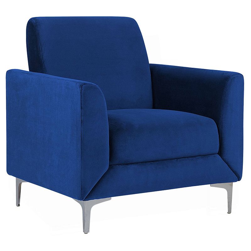 Foto van Beliani fenes - fauteuil-blauw-fluweel