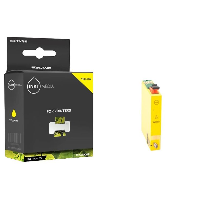 Foto van Inktmedia® -navulinkt - geschikt epson 27xl (t2714) inktcartridge geel hoge capactiteit - navul inkt - refill inkt